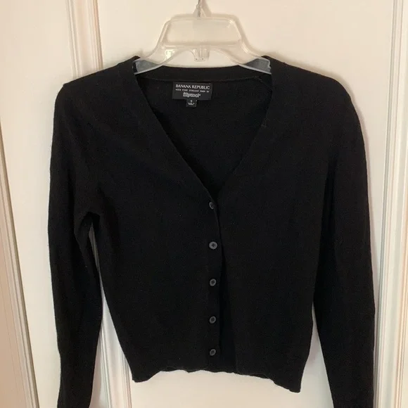 Banana republic black cardigan size s with fine Italian yarn by filpucci - Picture 4 of 7